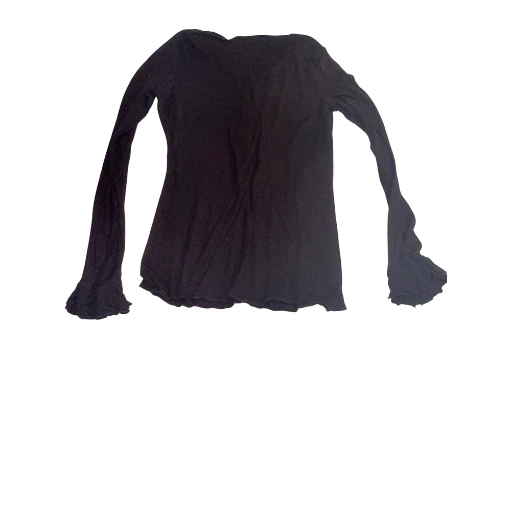INC International Concepts Brown Ruffle V-Neck Long Sleeve Top XL Rayon - Picture 2 of 11